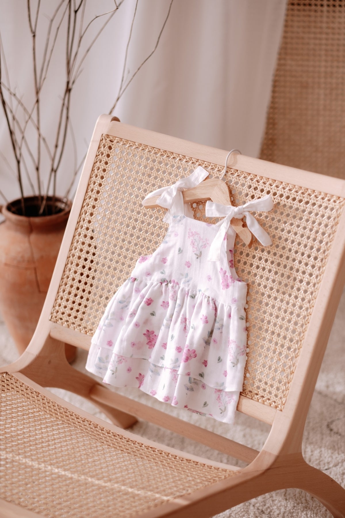 The Ivory Bloom Tie-Strap Dress