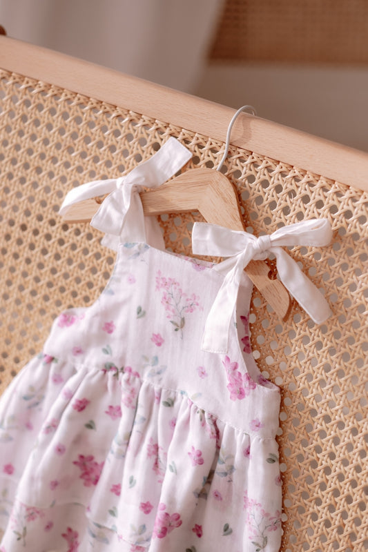 The Ivory Bloom Tie-Strap Dress
