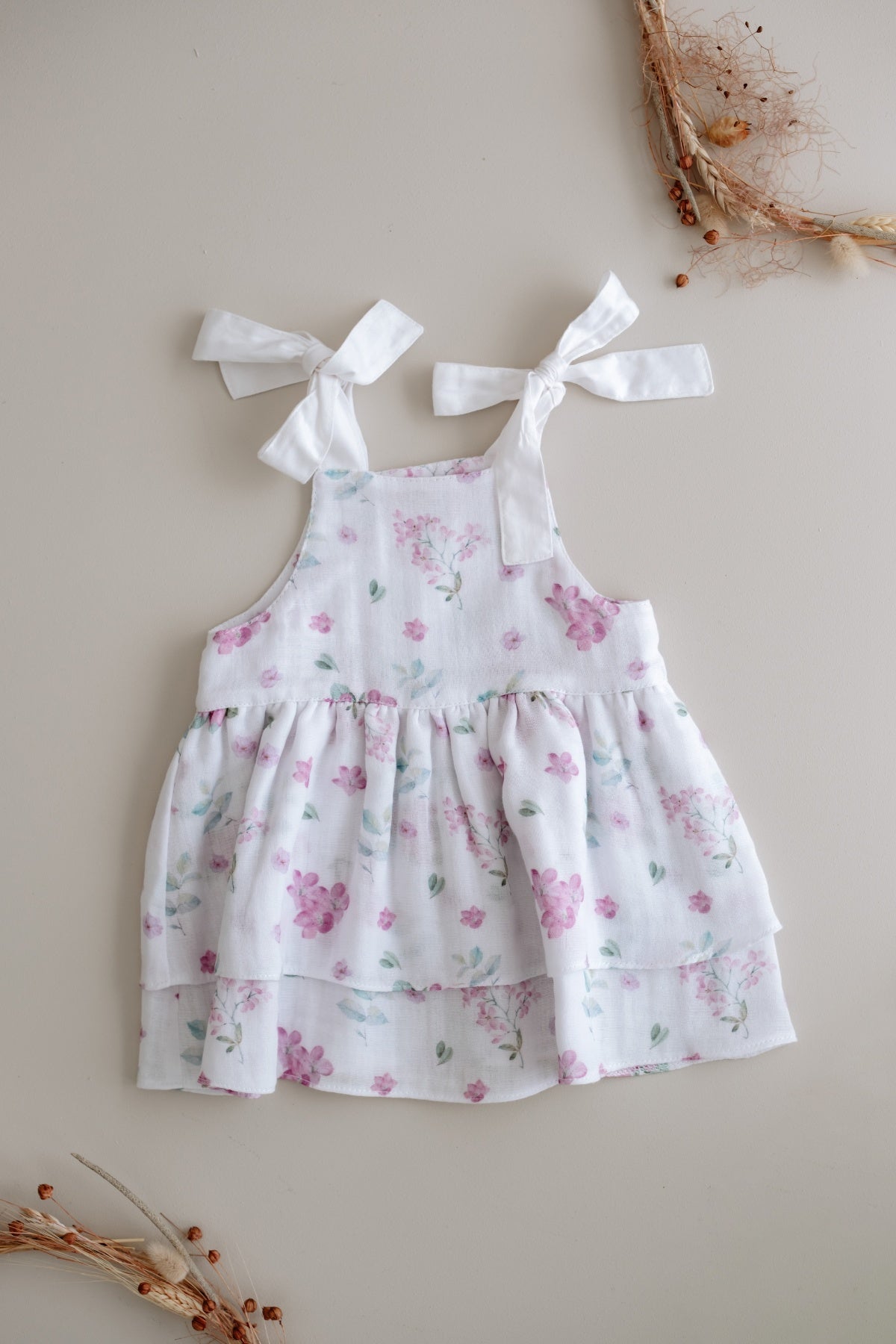 The Ivory Bloom Tie-Strap Dress