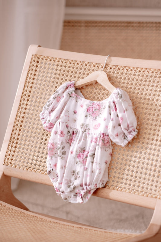 Wildflower Back-Bowed Baby Romper