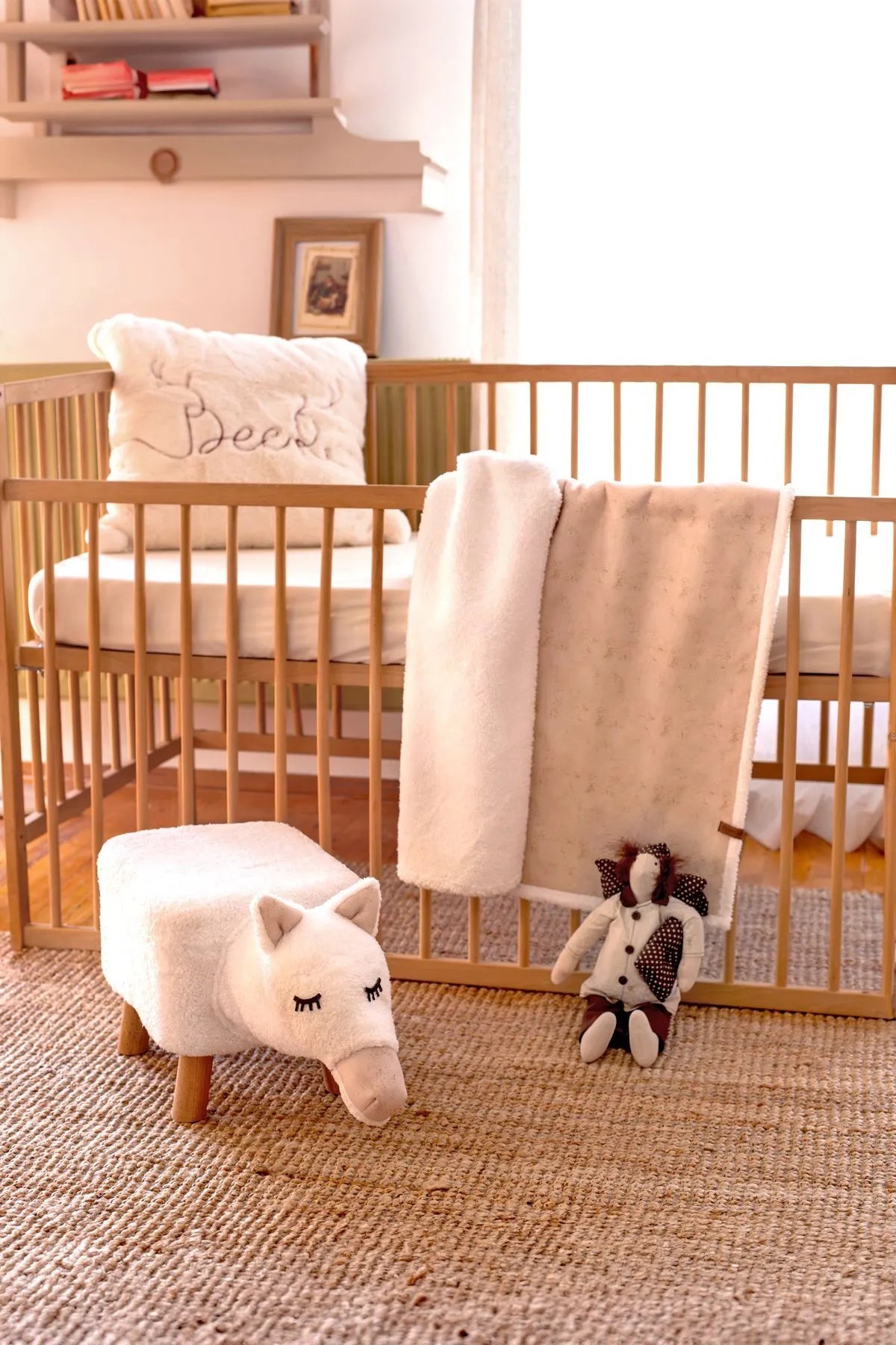 Cozy and warm beige blanket for babies