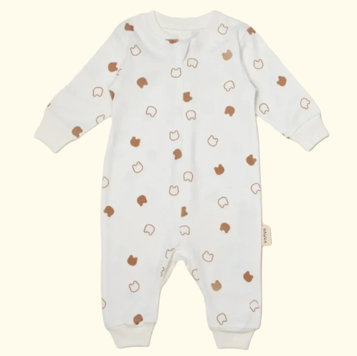 Adorable Bear-Print Baby Romper - Soft and Cozy