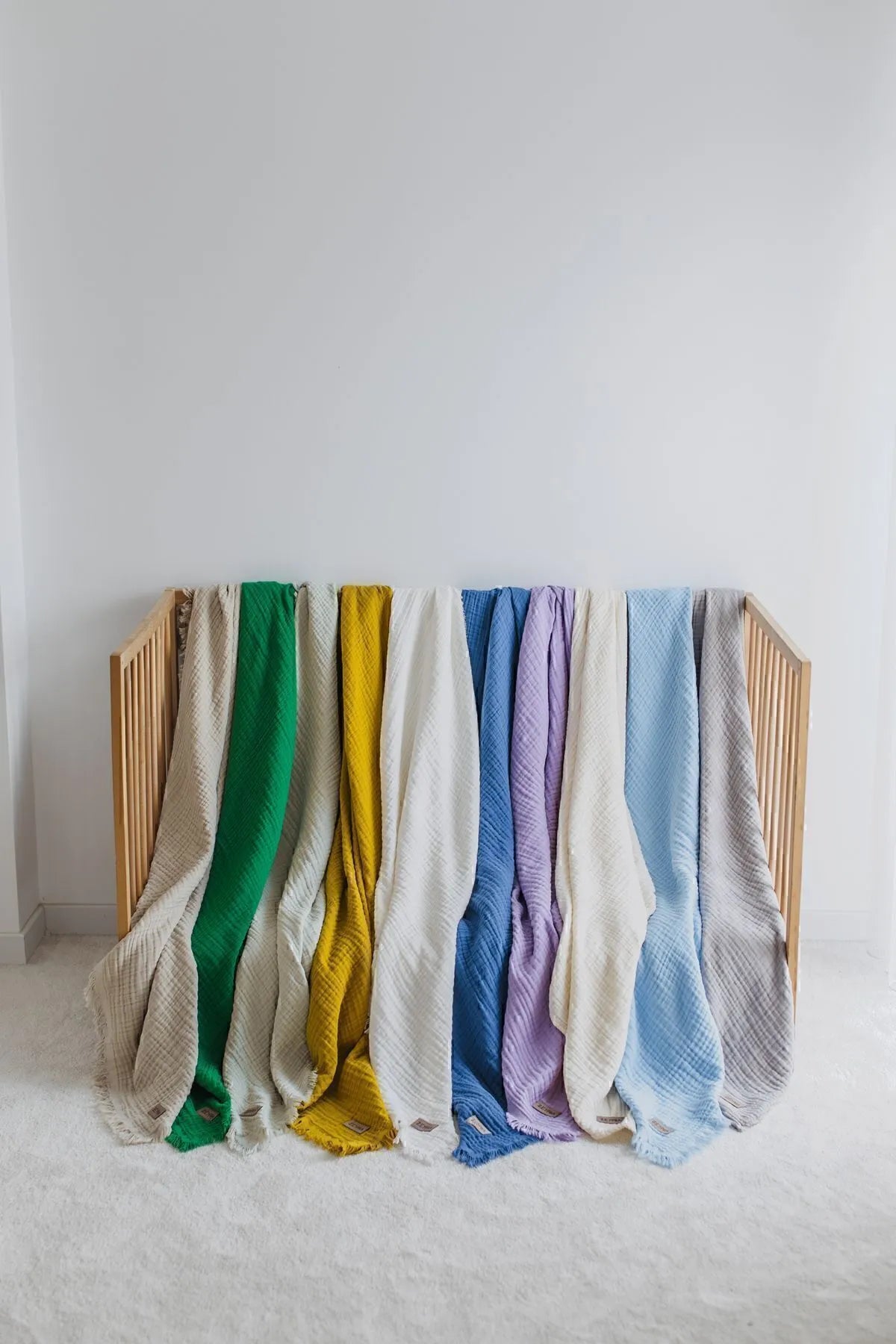 Beautiful selection of soft and cozy muslin blankets for babies and toddlers