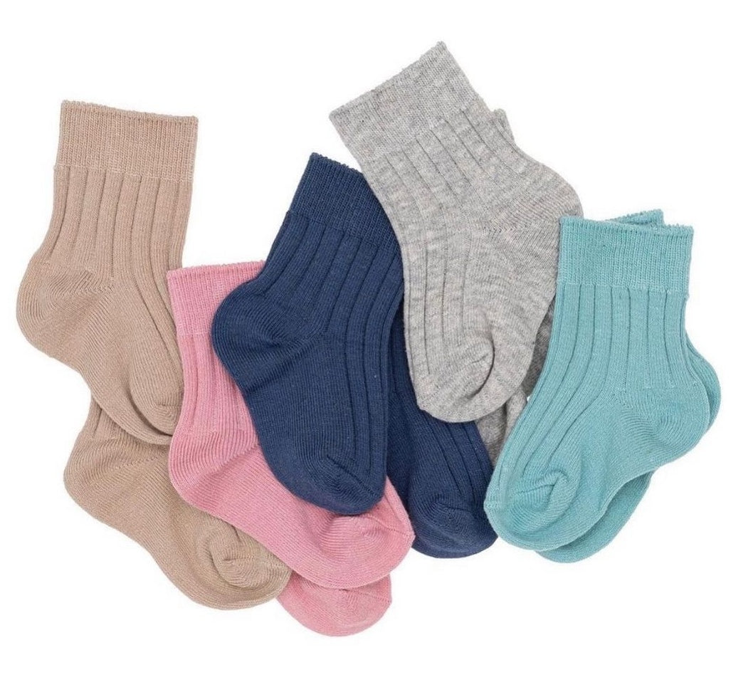 Cozy ribbed knit tights and socks sets in a variety of colors: gray, pink, beige, navy blue, and mint green