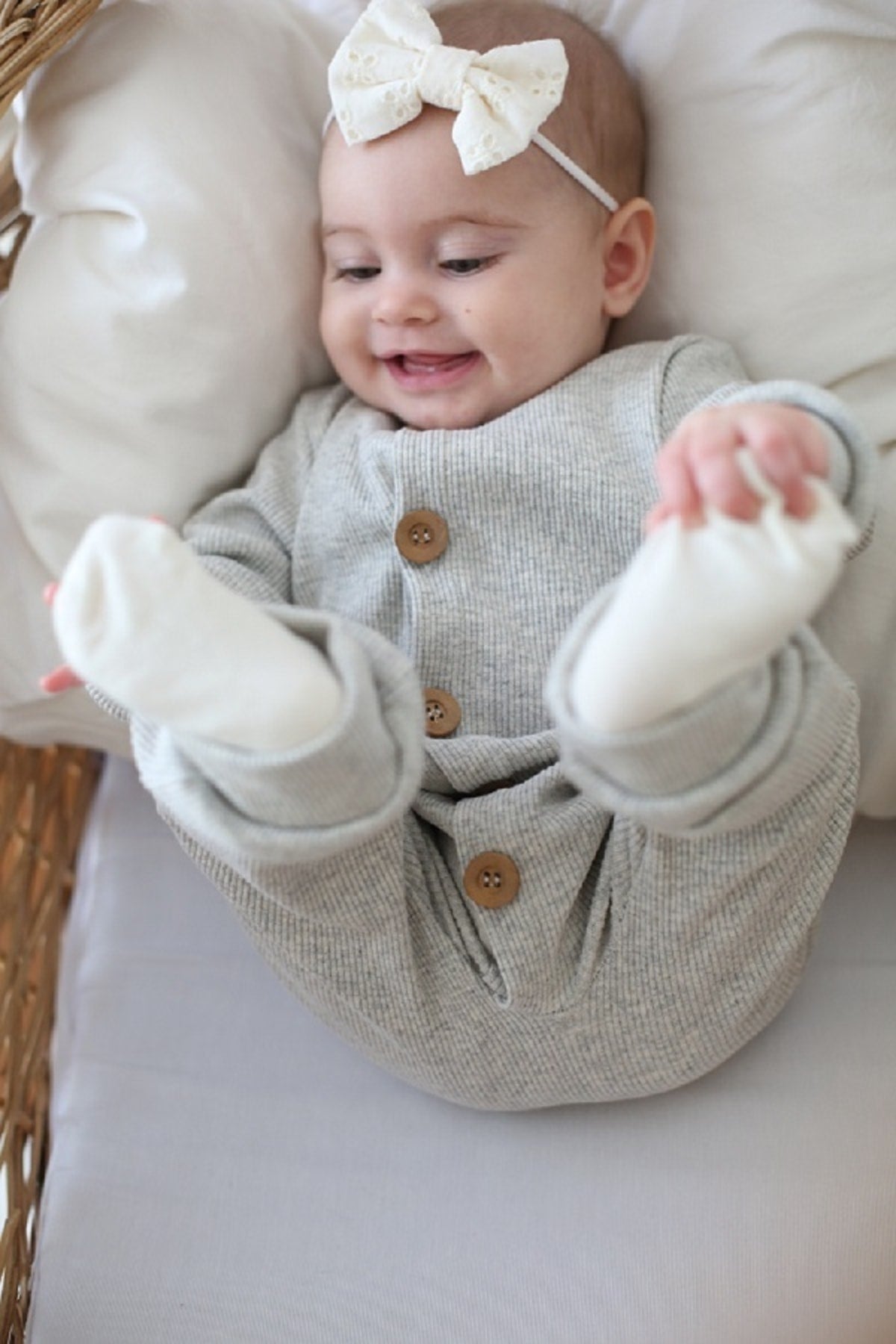 Soft ribbed organic cotton sleepsuits for babies, breathable and comfortable